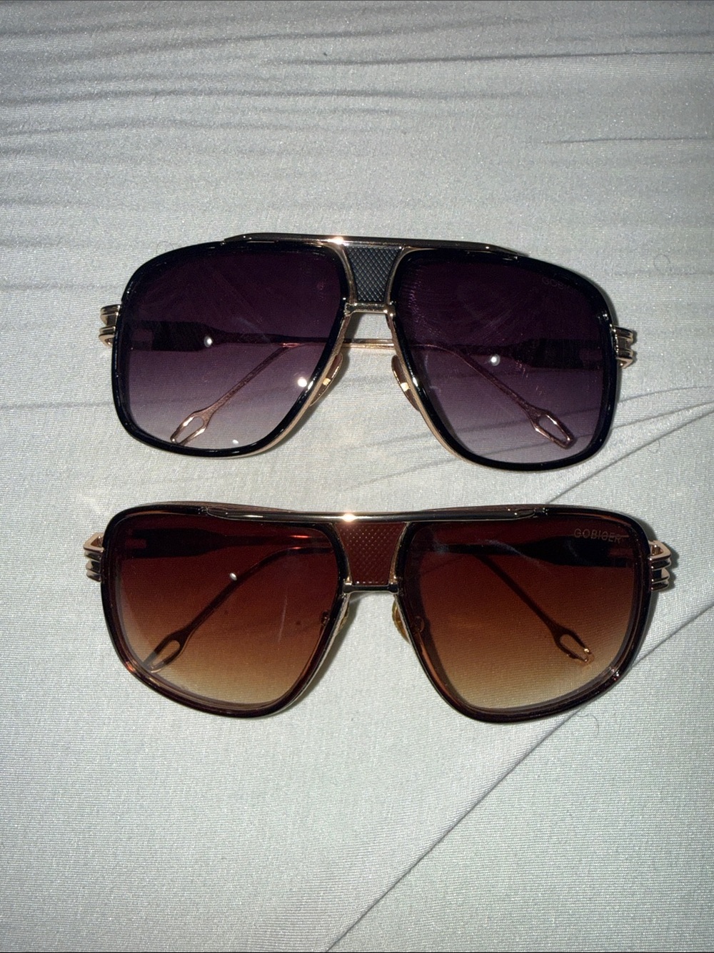 Men's Fashion Aviator Glasses - Purple and Brown